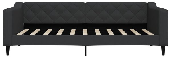 Válenda s přistýlkou a zásuvkami černá 90 x 190 cm textil 3197474