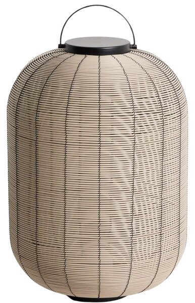 Kave Home Béžová zahradní LED lampa z umělého ratanu Saranella 55 cm