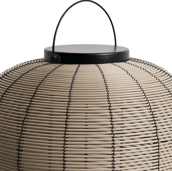 Kave Home Béžová zahradní LED lampa z umělého ratanu Saranella 55 cm