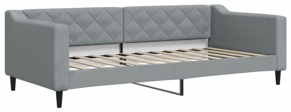 Válenda s přistýlkou a zásuvkami světle šedá 90 x 200 cm textil 3197462