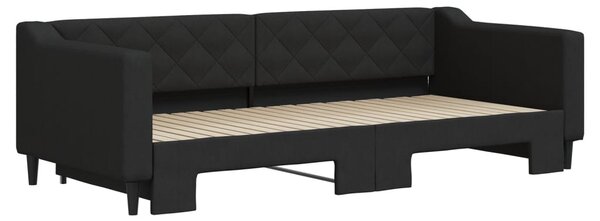 Válenda s přistýlkou černá 90 x 200 cm textil 3197428