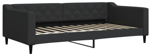Válenda s přistýlkou a zásuvkami černá 100 x 200 cm textil 3197469