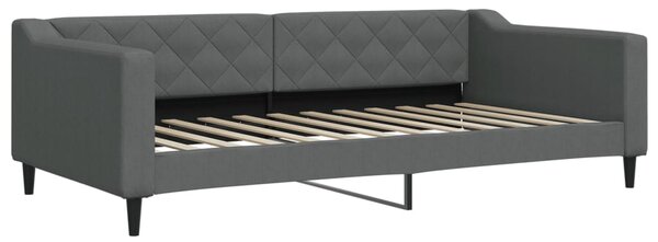 Válenda s přistýlkou a zásuvkami tmavě šedá 100 x 200 cm textil 3197468