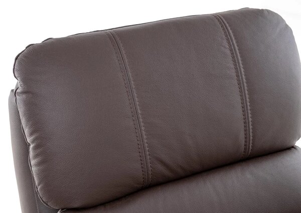 Kožené houpací křeslo s elektrickým polohováním ELEGANT 1, tm. hnědá