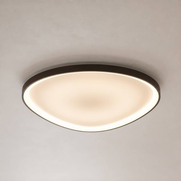 Lucande LED stropní svítidlo Asken, 61 cm, hnědé, stmívatelné, stmívatelný, Hnědá / rez, Chodba, Hliník, Moderní