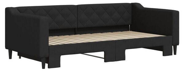 Válenda s přistýlkou černá 90 x 190 cm textil 3197438