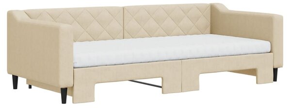 Válenda s přistýlkou a matracemi krémová 90 x 200 cm textil 3197448