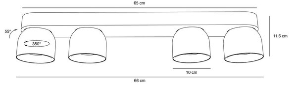 Nordlux Downlight Pitcher, bílá/stříbrná, 4 žárovky, kov, GU10, stmívatelný, Bílá / opál, Obývací pokoj / jídelna, kov, Moderní, Stropní svítidlo