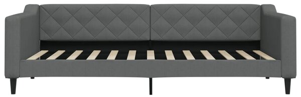Válenda s přistýlkou a zásuvkami tmavě šedá 90 x 200 cm textil 3197463