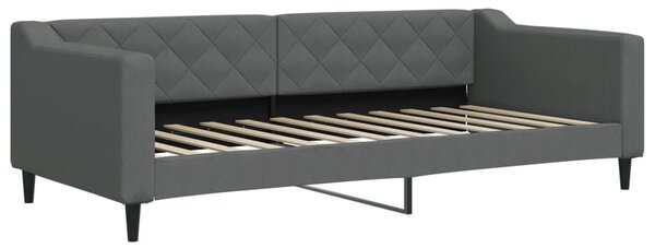 Válenda s přistýlkou a zásuvkami tmavě šedá 90 x 200 cm textil 3197463