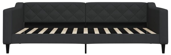 Válenda s přistýlkou a zásuvkami černá 100 x 200 cm textil 3197469