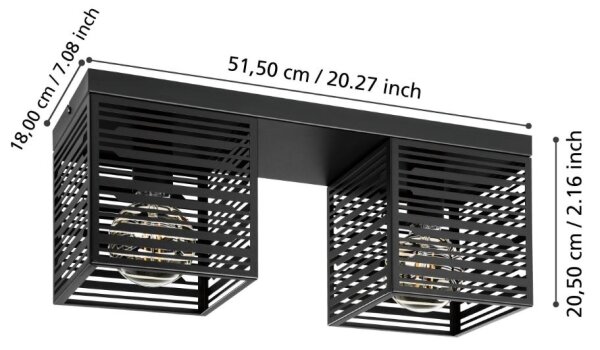 Eglo 900356 - Stropní svítidlo PIEDRITAS 2xE27/40W/230V