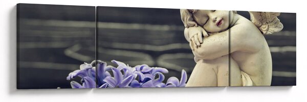 Obraz andílka s květinou (170x50 cm)