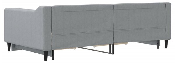 Válenda s přistýlkou a zásuvkami světle šedá 100x190 cm textil 3197505
