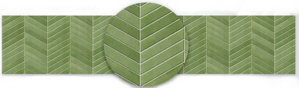 Kuchyňský panel ABS plast Green herringbone tile 3000x600mm 1,5mm
