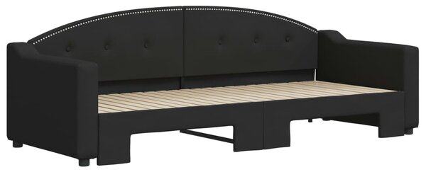Válenda s přistýlkou černá 80 x 200 cm textil 3197527