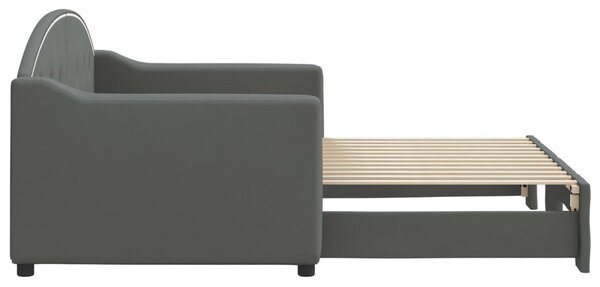 Válenda s přistýlkou tmavě šedá 80 x 200 cm textil 3197526
