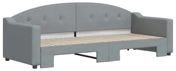 Válenda s přistýlkou světle šedá 80 x 200 cm textil 3197525