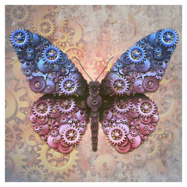 Obraz - Steampunk motýl (30x30 cm)