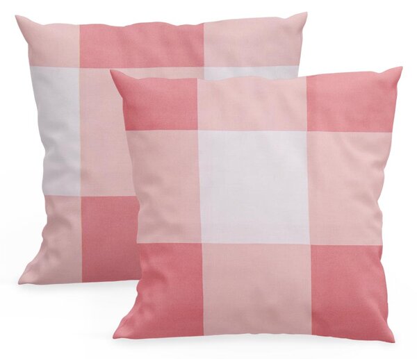 XPOSE® Bavlněný povlak na polštář KÁRO - starorůžový 40x40 cm 2ks