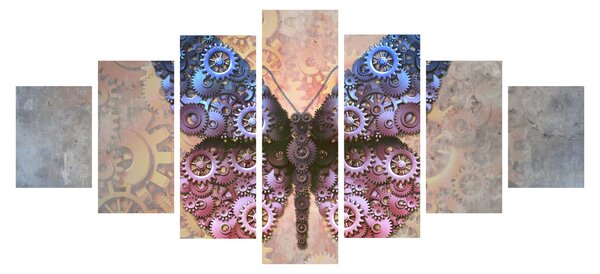 Obraz - Steampunk motýl (210x100 cm)