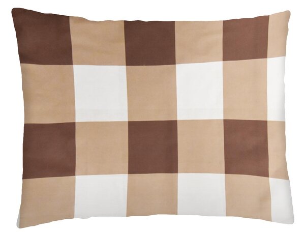 XPOSE® Bavlněný povlak na polštář KÁRO - hnědé 70x90 cm