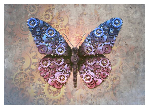 Obraz - Steampunk motýl (70x50 cm)