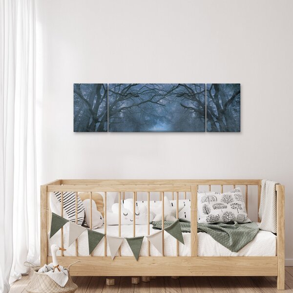Obraz lesa v mlze (170x50 cm)