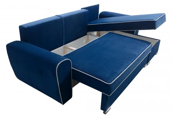 Sedací souprava Artur III, modrá/šedý lem (kronos 09+ lem paros 05)