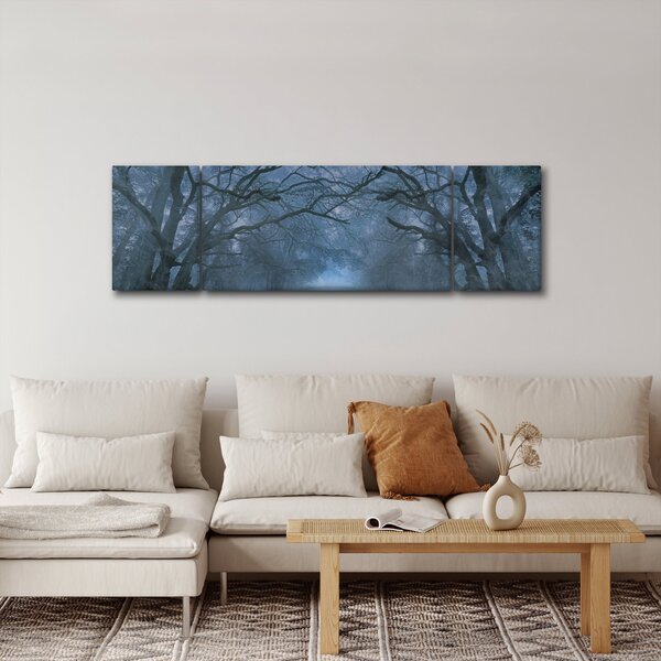 Obraz lesa v mlze (170x50 cm)