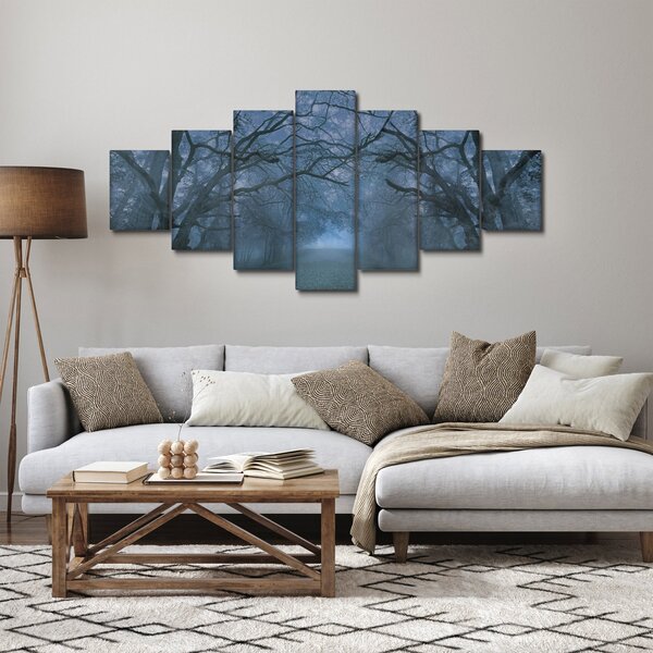 Obraz lesa v mlze (210x100 cm)