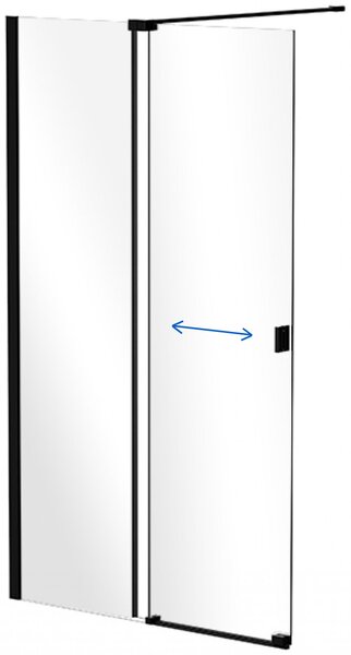 Besco Sprchový kout Walk-In VAYO BLACK 90 (100, 110, 120, 130, 140), výška 200 cm - bez vaničky Rozměry (cm): šířka: 90