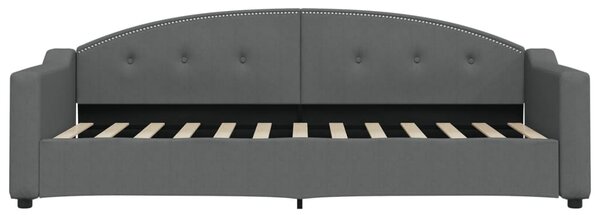 Válenda s přistýlkou a zásuvkami tmavě šedá 80 x 200 cm textil 3197562