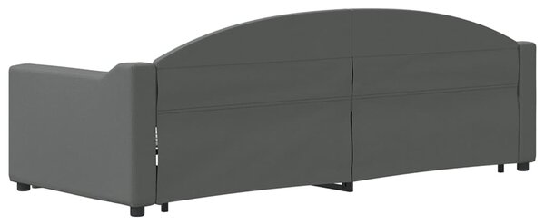 Válenda s přistýlkou a zásuvkami tmavě šedá 80 x 200 cm textil 3197562