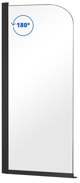 Besco Vanová zástěna PRIME BLACK 1 70140 (70x140 cm | Transparent)