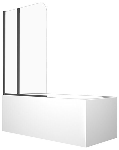 Besco Vanová zástěna PRIME BLACK 2 90140 (90x140 cm | Transparent)