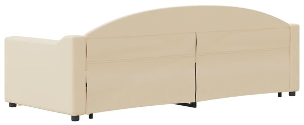 Válenda s přistýlkou a zásuvkami krémová 80 x 200 cm textil 3197565