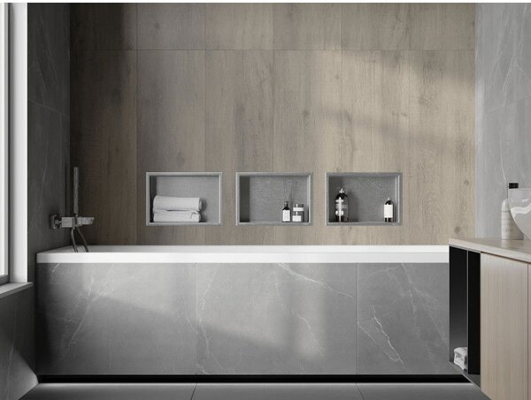 Mexen X-Wall-R výklenková polička s límcem 30 x 20 cm, inox - 1910302010