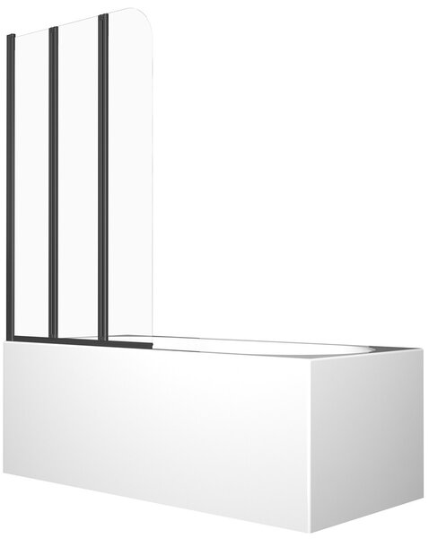 Besco Vanová zástěna PRIME BLACK 3 120140 (120x140 cm | Transparent)