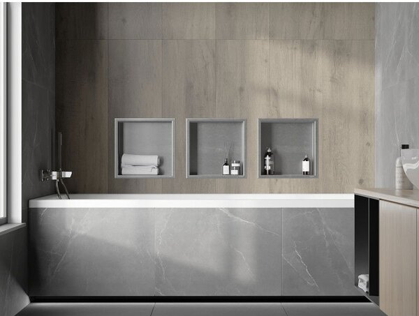 Mexen X-Wall-R nerezová polička s límcem 30 x 30 cm, inox - 1910303010