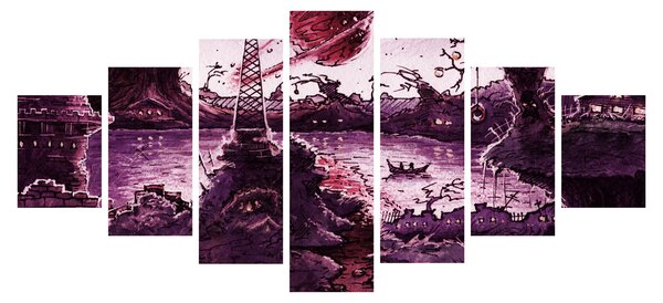 Obraz - Očarovaná vesnice (210x100 cm)