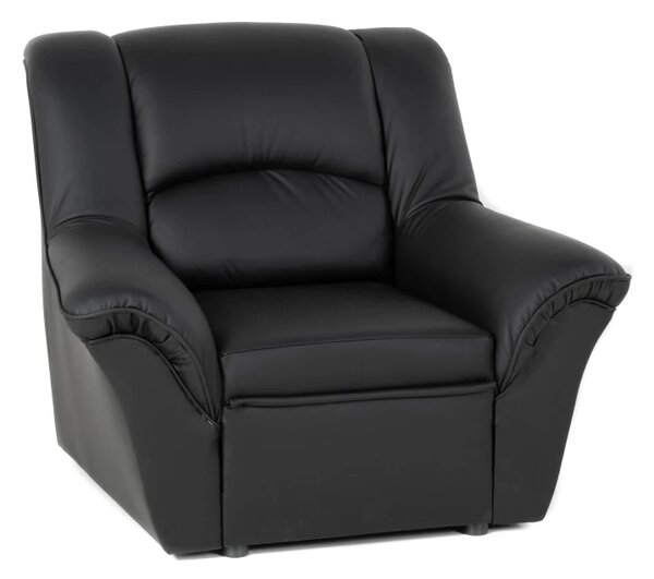 Kožená sedací souprava DUBAJ LUX 3+1+1, černá (k-70)