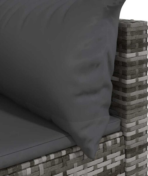 Zahradní rohové pohovky s poduškami 2 ks šedé polyratan 319762