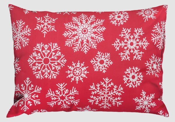 Zimní Bavlnené povlecení PREMIUM FLAKA cervené 140x200 cm vánocní;vlocky;zimní