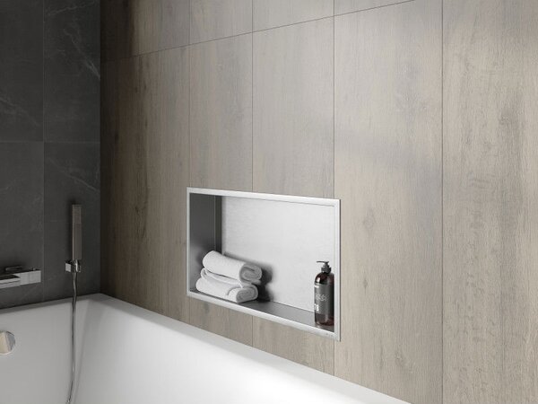 Mexen X-Wall-R nástěnná polička s límcem 60 x 30 cm, inox - 1910603010
