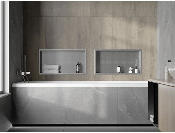 Mexen X-Wall-R nástěnná polička s límcem 60 x 30 cm, inox - 1910603010