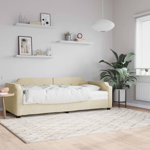 Válenda s matrací krémová 80 x 200 cm textil 3197615