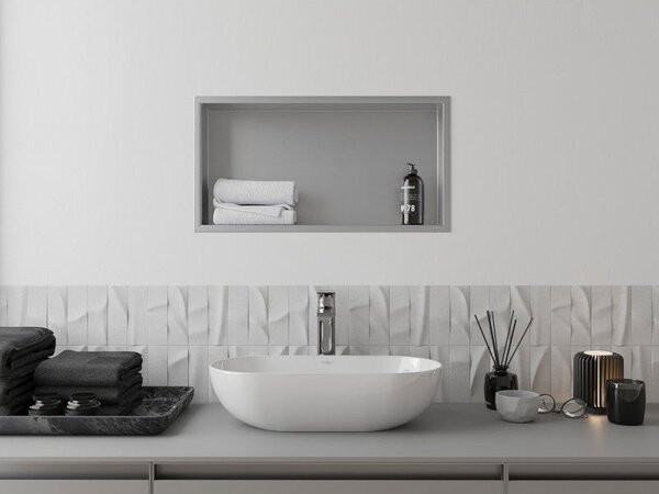 Mexen X-Wall-R nástěnná polička s límcem 60 x 30 cm, inox - 1910603010