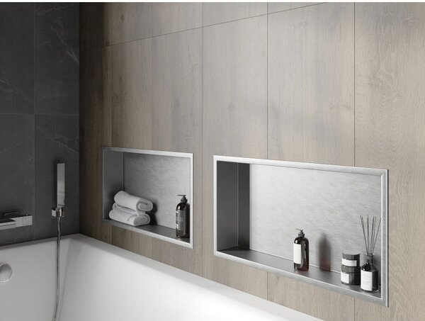 Mexen X-Wall-R nástěnná polička s límcem 60 x 30 cm, inox - 1910603010