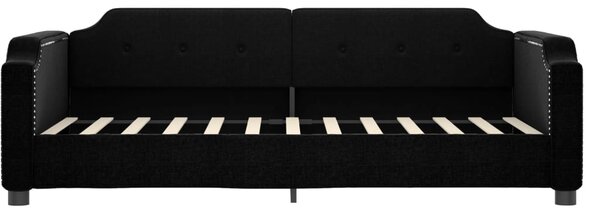 Válenda s přistýlkou a zásuvkami černá 80 x 200 cm textil 3197667